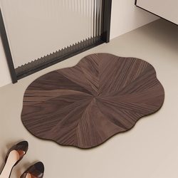 Italian Wood Grain Bathroom Absorbent Mat, Diatomaceous Earth Foot Mat for Bathroom Entrance, Quick-Drying Non-Slip Floor Mat for Shower Room