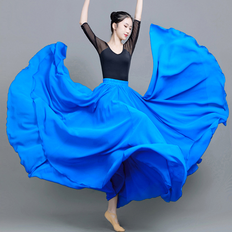 720-Degree Dance Large Swing Skirt Double-Layer Chiffon Skirt Chinese Classical Dance Costume Dance Skirt Xinjiang Dance Performance Costume