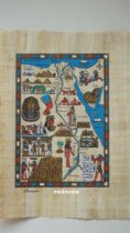 Papier égyptien Peinture en pelouse (version boutique) avec de la poudre dor Égypte carte avec monuments Les points de carte Hit