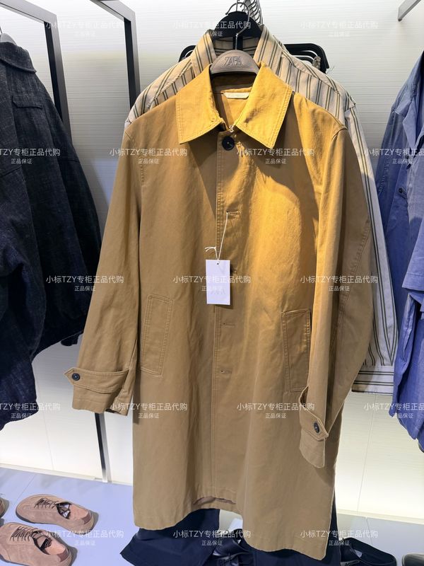 New Arrivals in September Zara Domestic Purchasing Agent Men's Clothing Retro Stylish Loose Waxed Leather Texture Windbreaker 6318310
