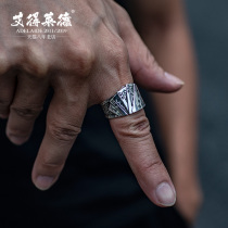 925 silver ring men tide poker custom opening ring handmade diy food finger ring punk jewelry lucky one dragon