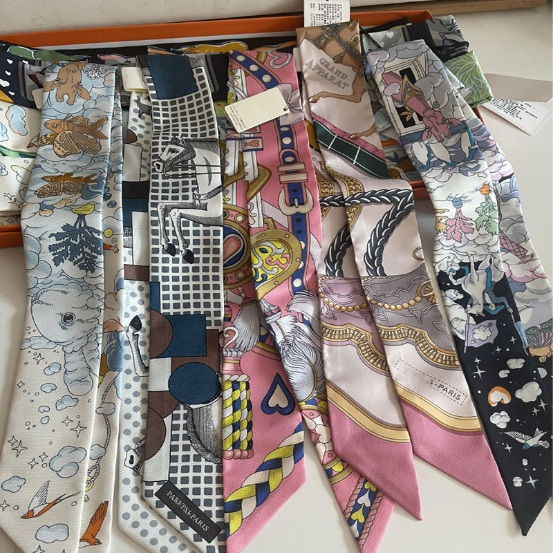 Classic Style Yunjian Wanxi Feast Htwill Twill Silk Ribbon for Hermès Bag Handle Decoration Scarf Classic Style Yunjian Wanxi Feast Htwill Twill Silk Ribbon for Hermès Bag Handle Decoration Scarf