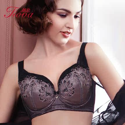 Experience lingerie large chest display small side collecting and adjusting type full cups thin section soft cotton surrounding bra BQ1061
