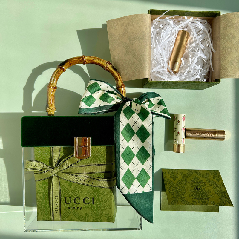 Gucci Lipstick 505/208/25 Gucci Gold Tube Floral Matte Velvet Long-Lasting Gift Box for Best Friend or Girlfriend