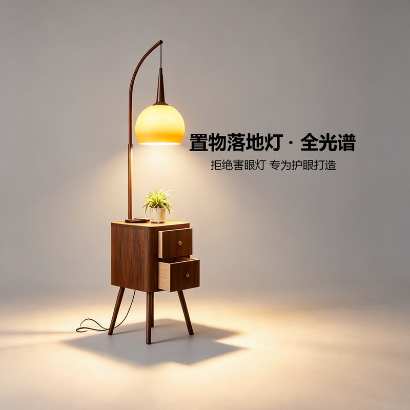 Gu Jia Retro Living Room Sofa Floor Lamp, Mid-Century Style Bedroom Bedside Table Integrated Lamp, High-End Atmosphere Lamp, Table Lamp Gu Jia Retro Living Room Sofa Floor Lamp, Mid-Century Style Bedroom Bedside Table Integrated Lamp, High-End Atmosphere Lamp, Table Lamp