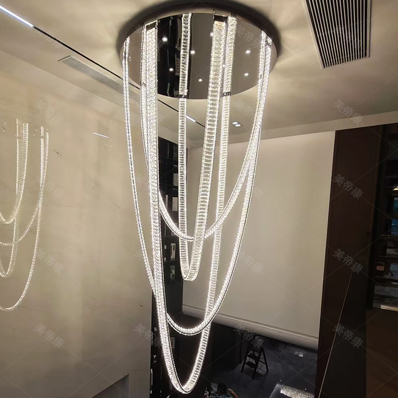 Luxury Designer Chandelier for Duplex Living Room, Light Luxury Crystal Lamp, Main Living Room Light, Grand Villa Staircase Chandelier Luxury Designer Chandelier for Duplex Living Room, Light Luxury Crystal Lamp, Main Living Room Light, Grand Villa Staircase Chandelier
