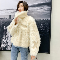 KC home short small curly Tuscan wool fur one-piece womens loose wide version of the small coat