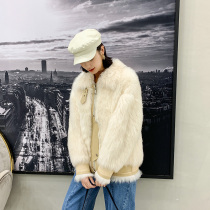 KC classic motorcycle models imported Tuscan wool fur one-piece leather fur motorcycle clothing jacket