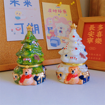 Christmas tree storage box ceramic small jar candlestick aromatherapy Christmas gift for classmates girlfriends and boyfriends