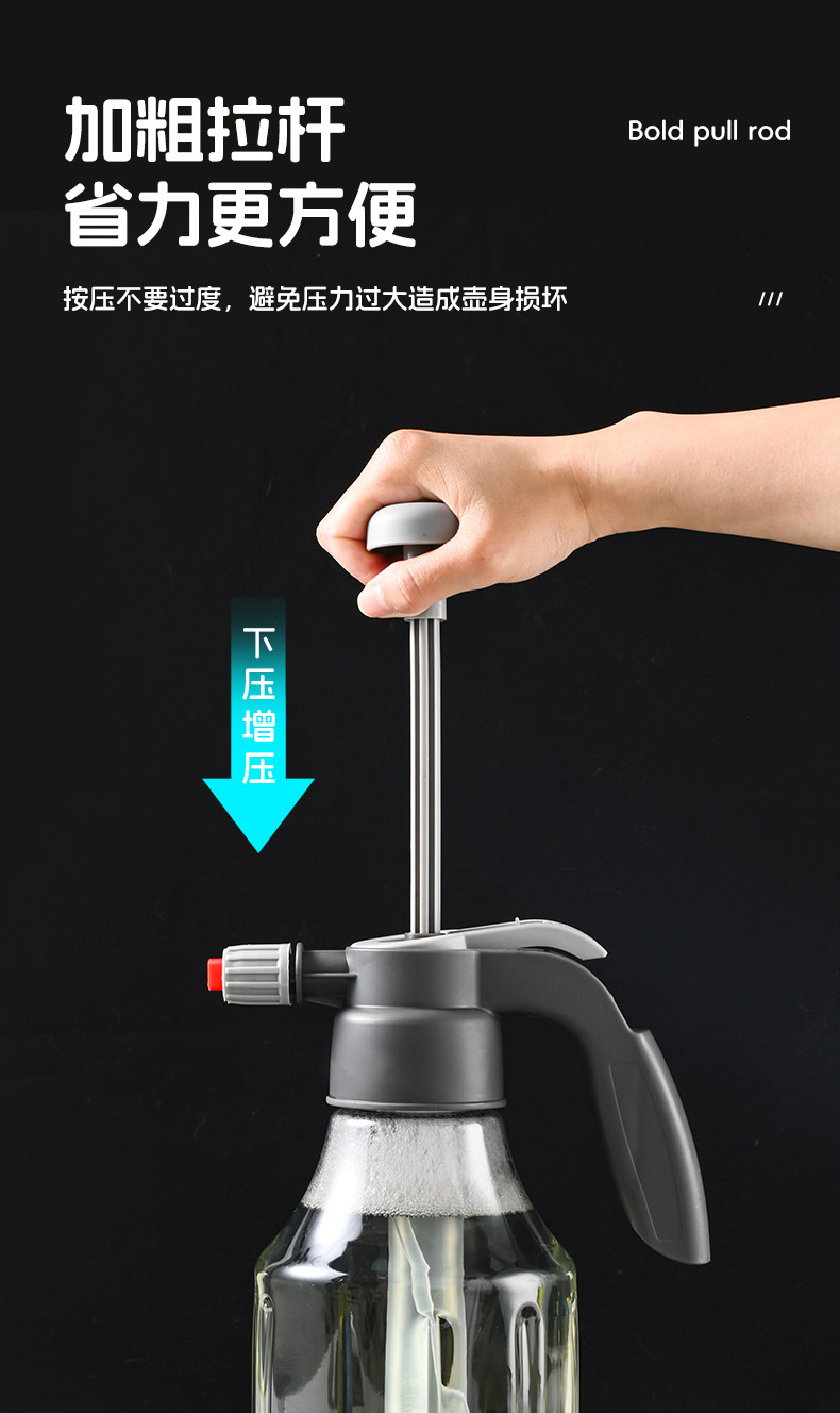 Car Wash Foam Spray Bottle Manual Air Pressure High-Pressure Water Gun Nozzle Pa Bottle Car Wash Liquid Water Wax Booster Household Watering Flowers