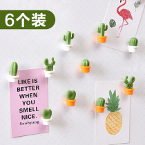 6 Costume Creativity Cacti Potted Plant Emulation Plant fridge with solid magnetic message stickup cute little stickup