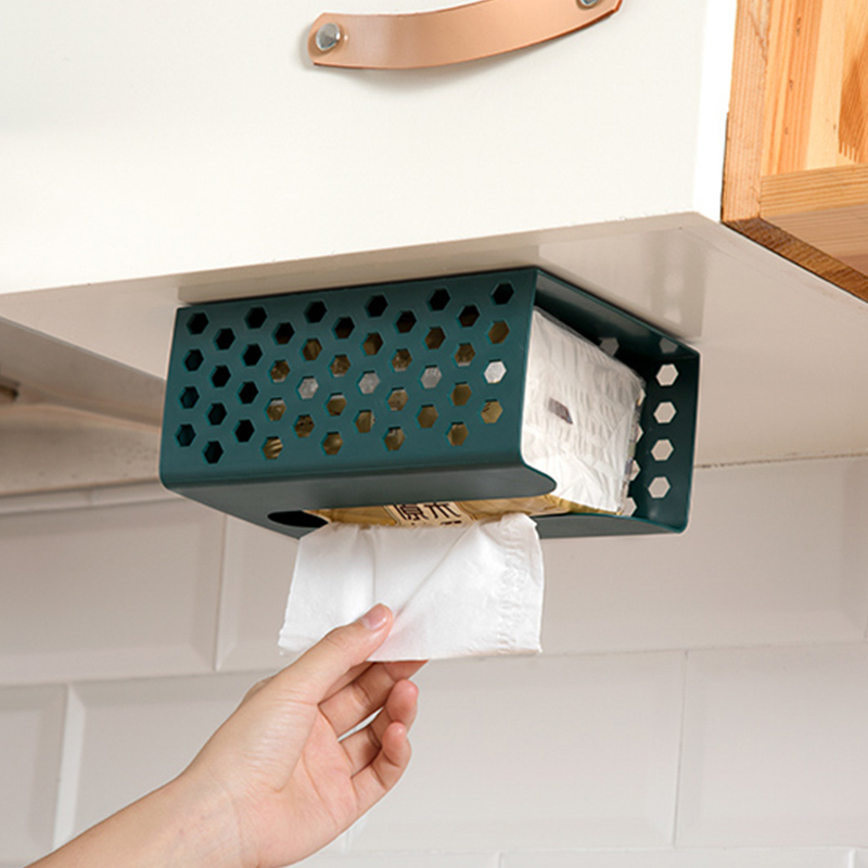 Home tissue box toilet carton kitchen living room dining room creative wall-mounted tissue collection box bedroom punch-free