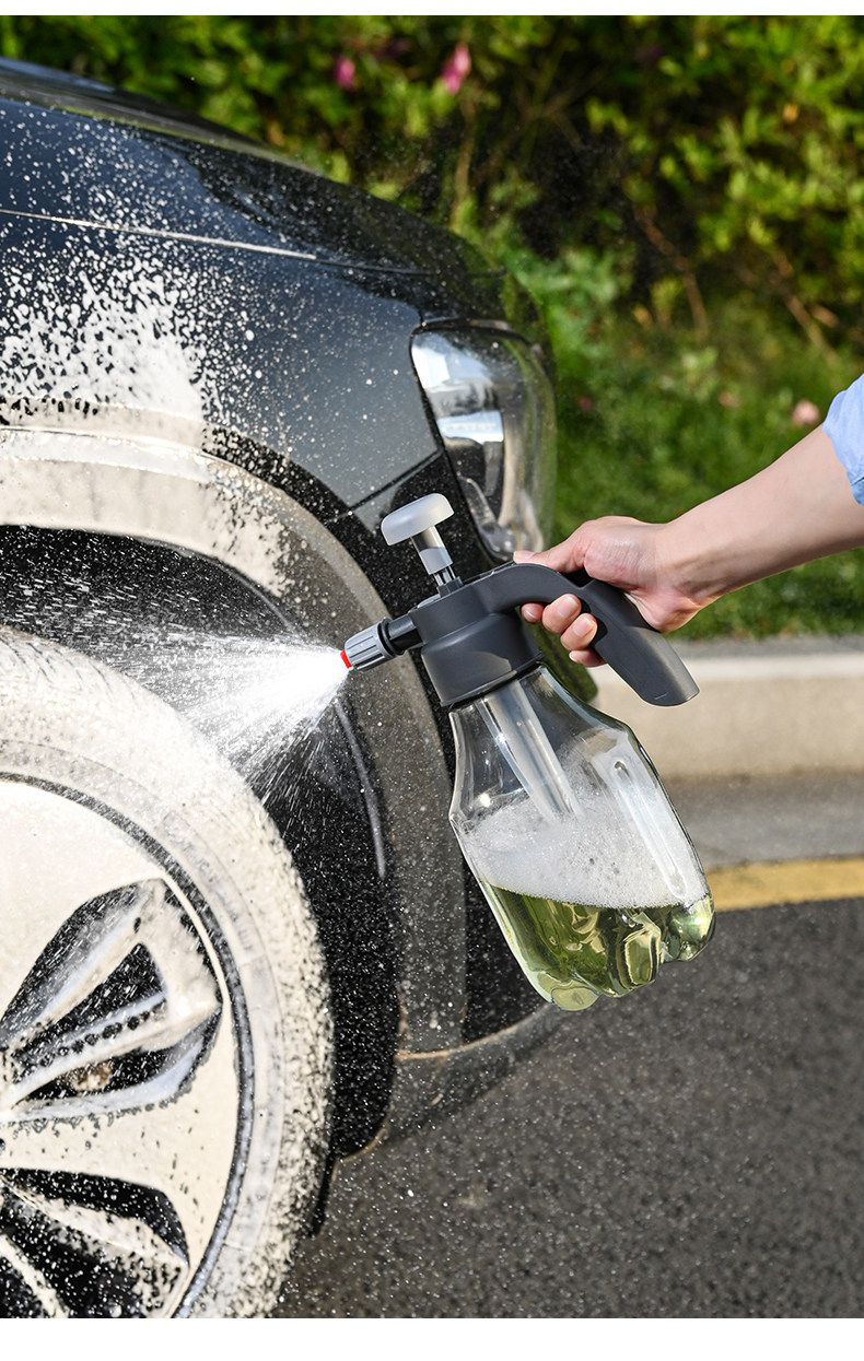Car Wash Foam Spray Bottle Manual Air Pressure High-Pressure Water Gun Nozzle Pa Bottle Car Wash Liquid Water Wax Booster Household Watering Flowers