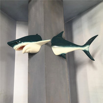 3D three-dimensional creative wall shark wall hanging bar right angle column wall decoration marine animal wall pendant