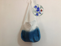 Cloth dyed and encounter new handmade tie-dyed blue-dyed grass dyed shoulder zipper canvas bag bag bag cloth bag