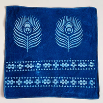 Original plant-dyed handkerchief type paste-dyed diy design pure handmade indigo dyed finished product pure cotton square cloth handkerchief gift