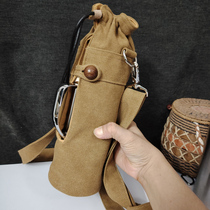 Heirloom mini-skinned pot side open outdoor bag protective bag strap thick canvas custom wear resistance