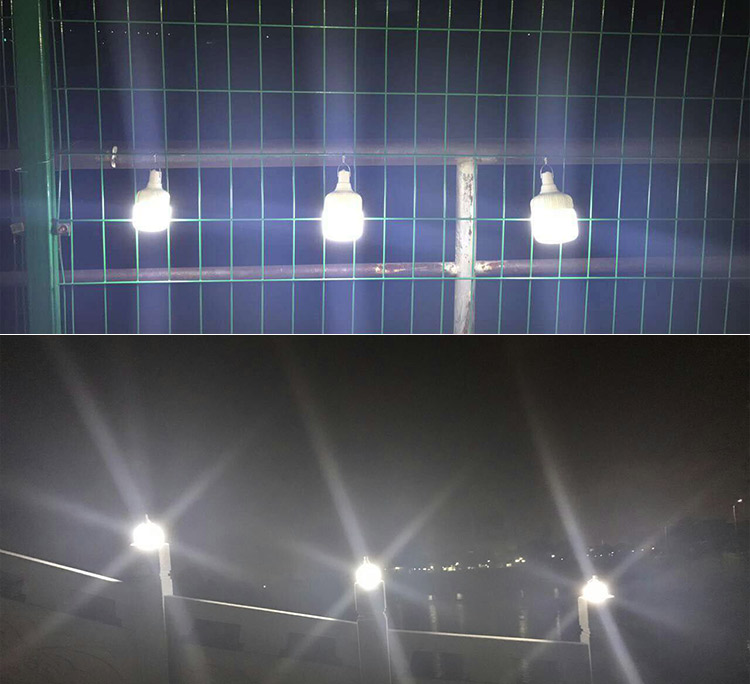 Cắm trại ngoài trời ánh sáng LED khẩn cấp chiếu sáng quầy hàng đèn năng lượng mặt trời sạc treo đèn siêu sáng cắm trại lều đèn lồng đèn pin mini