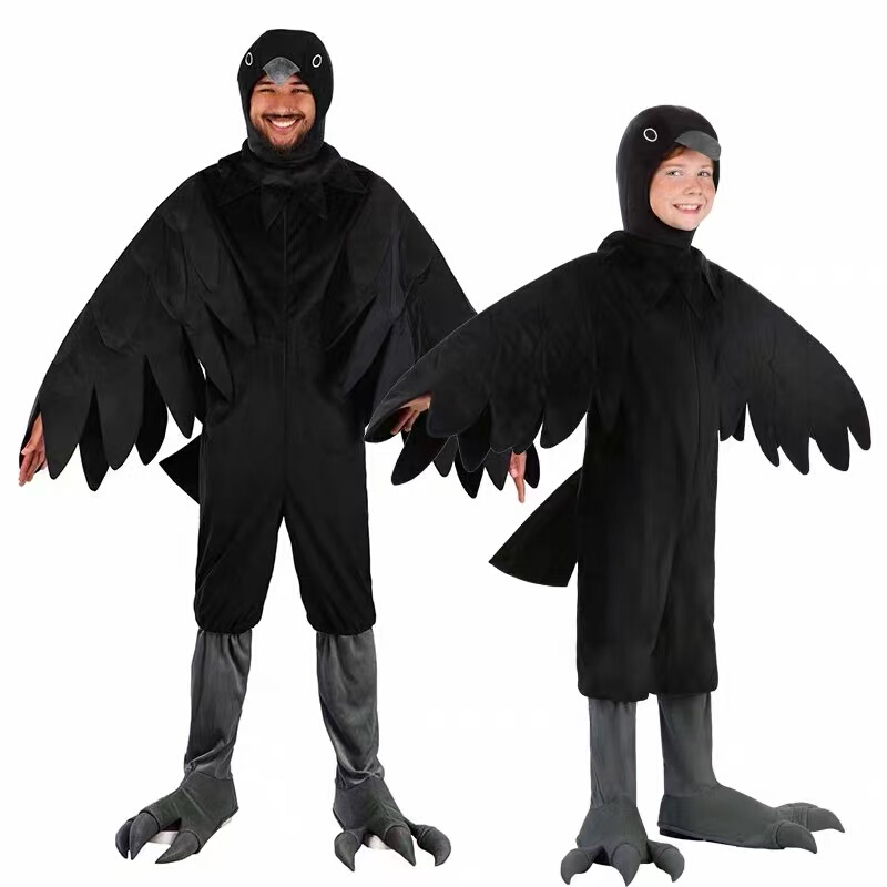 Luxurious Halloween Children's Day Call Story Stage Performance Animal Black Crow Black Bird Costume Luxurious Halloween Children's Day Call Story Stage Performance Animal Black Crow Black Bird Costume