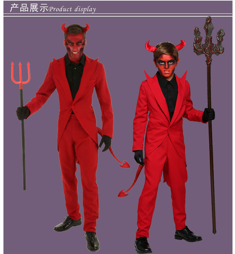 Cosplay Halloween Phục Sinh Trang phục Biểu diễn Sân khấu Người lớn Quỷ đỏ Trang phục Quỷ đỏ Trang phục bộ đồ cosplay