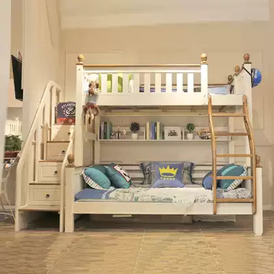 Christine K110 solid wood White pomelo 1 2 m high low bed bed Children bunk bed classic simple American