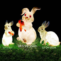Outdoor Luminous Rabbit Styling Lamp Garden Park Square Scenic Area Courtyard Landscape Brightening Dynamic Animal Straw Terrace Lamp