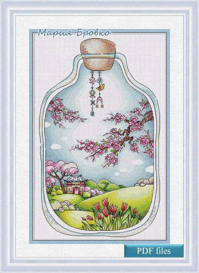 DMC suite small fresh series JW066 bottle spring 14C2 embroidery
