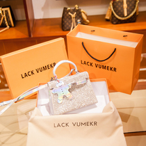Hong Kong LACKVUMEKR genuine leather water drill second-generation mini Kellybag 2021 new wave inlaid with handbag bag