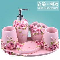 European style bathroom 5 piece resin set creative bathroom products toothbrush frame lotion bottle