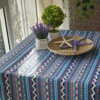 Southeast Asian cotton linen tablecloth Thai geometric tablecloth Tibetan ethnic style square tablecloth Mediterranean round tablecloth custom