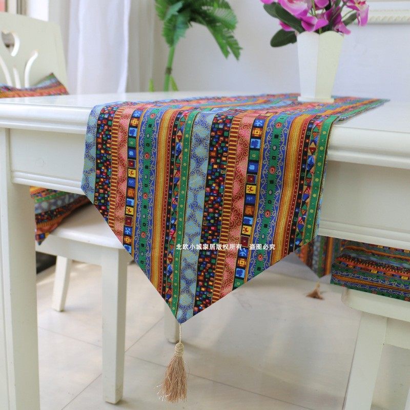 Bohemian Ethnic Wind Cotton Numb Hot Gold Table Flag Bed Flags Double Layer Streaming Su Tea Table Flag Southeast Asian Cabinet Flag Table Towels
