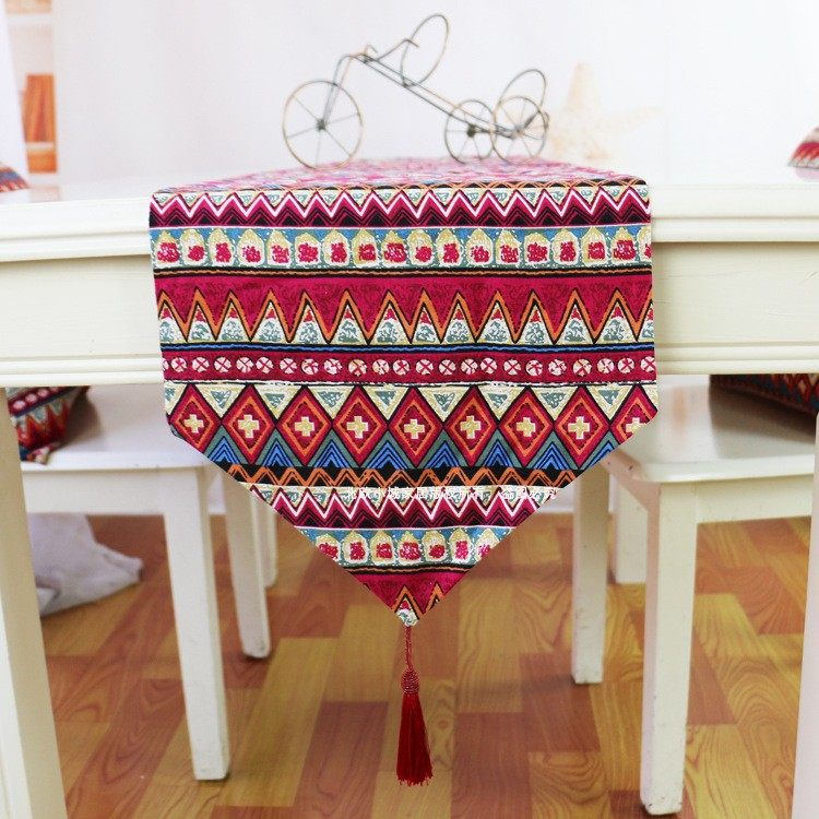 Southeast Asia Retro Double Table Flag Streaming Su Bed Banner Table Bar National Wind Table Cloth Table Home Cloth Art Long Cover Towels