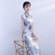 Mùa hè 2018 mới mẹ size in sườn xám đồng hành số retro Trung Quốc quần áo dài phần sườn xám đầm nữ