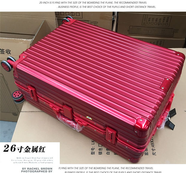 Xe đẩy khung nhôm ở nước ngoài Bánh xe phổ thông 26 inch vali mật khẩu hộp hành lý 28 inch 24 inch 20 nam nữ vali nhỏ
