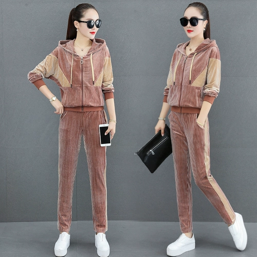 Вельветовый комплект, модный спортивный костюм для отдыха, 2020 года, осенний, в западном стиле