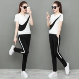 Летняя шелковая летняя одежда, модный спортивный костюм, комплект, сезон 2021, в корейском стиле, в западном стиле, короткий рукав