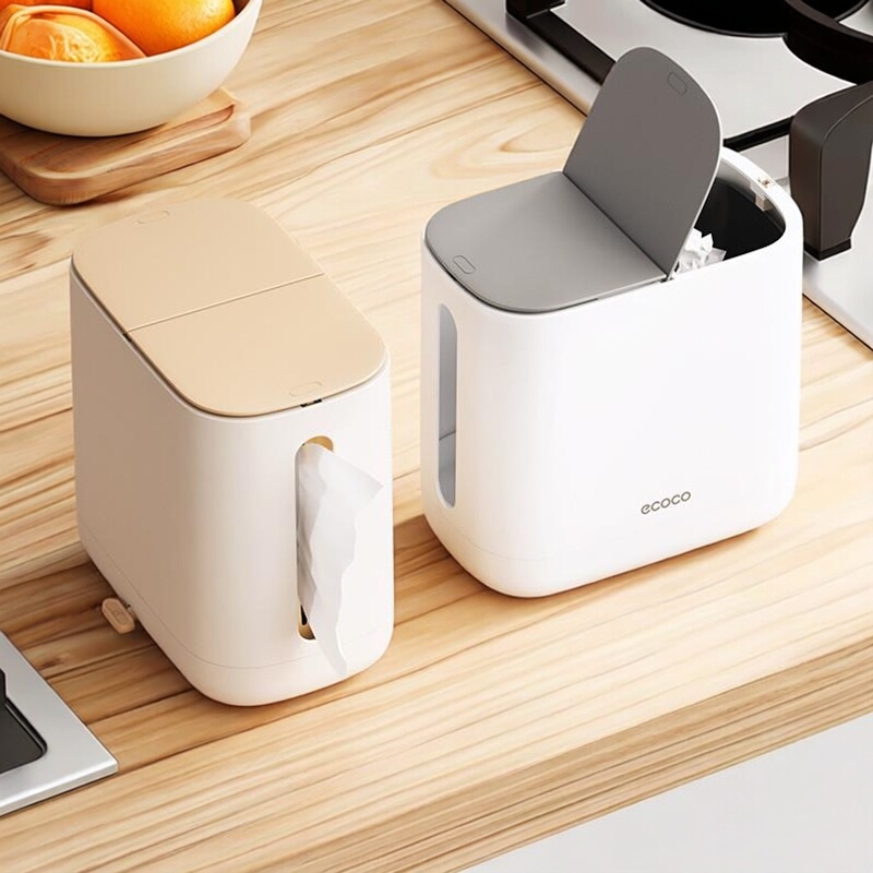 Japanese Muji Desktop Trash Can for Home Use with Lid, Bedside Desktop Small Wastebasket, Light Luxury, Minimalist, High-End, Multifunctional