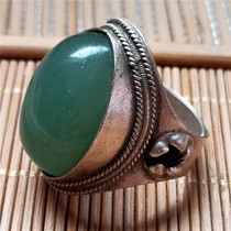 Ancient play made of old silver ring antique silver decorated ring antique old objects male silver pulling finger Ming and clear foot silver ring