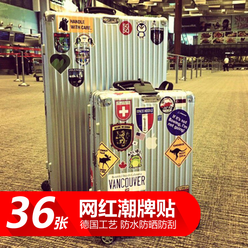 Internet Celebrity Trendy Brand Luggage Stickers Waterproof Personalized Decorative Stickers Suitcase Stickers for Women and Men Skateboard Guitar Trolley Case Stickers Laptop Stickers Electric Car Suitcase Douyin Same Style