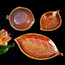 Creative tree leaf plate foreign trade ceramic tableware dish three-piece set of dipping dish seasoning dish sauce sauce vinegar dish