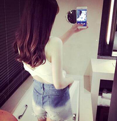 Net red all-match summer new sexy V-neck cotton wrap chest tube top back hollowed-out slim camisole vest