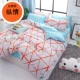 Simple dày giường bông Bốn 1.8m khăn trải giường cotton ba mảnh chăn đôi chải cartoon - Bộ đồ giường bốn mảnh