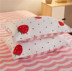 Quả dâu tây gia đình giường đơn giản bốn chéo sọc vải quilt phim hoạt hình ký túc xá sinh viên ba mảnh đúp - Bộ đồ giường bốn mảnh chăn ra gối nệm Bộ đồ giường bốn mảnh