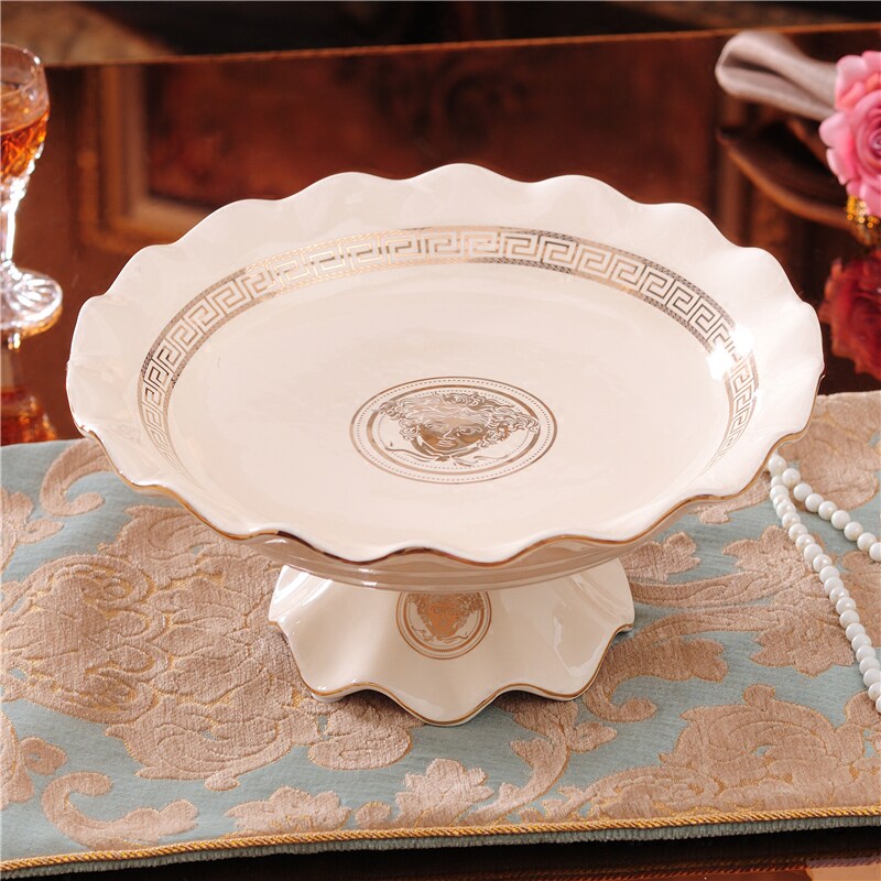 Light luxury creative fruit plate home living room household fruit basin KTV hotels tea few ceramic decoration dried fruit disc