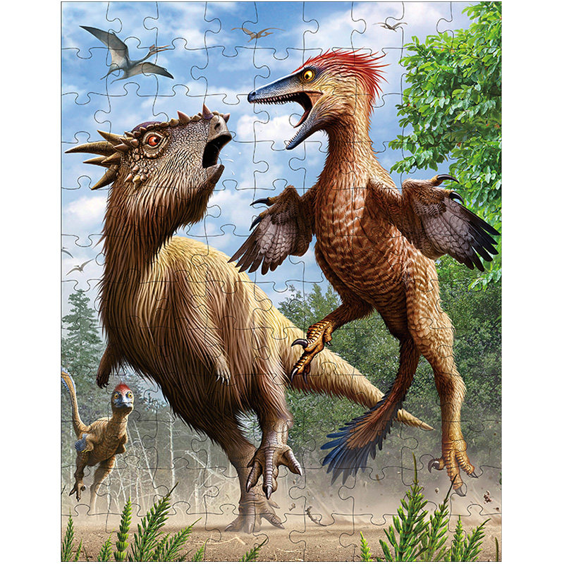 Children's dinosaur in order puzzle 100-200-300 pieces of boy puzzle toy 6 years old 8-9 massive flat plot