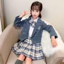Girls Net red dress big children jk uniform campus college style princess dress foreign girl Autumn gk skirt