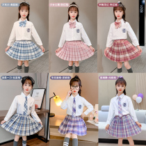 Girls jk uniform skirt 8 genuine 9 childrens autumn 10 primary school students college style long sleeve pleated skirt set 12 years old