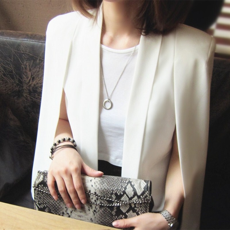 Spring and Autumn New Style British Cape New Women's Shawl Short Coat Elegant Designer Professional Thin Blazer Slimming