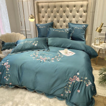 Luxury 60 embroidered silk pure cotton European four-piece set of cotton quilt cover Net Red 1 8m sheets fitted sheet