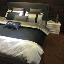 Cotton sheets four-piece European simple cotton duvet cover Business six-piece set 1 8m fitted sheet 2 0m bedding